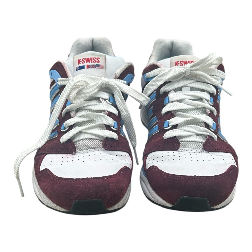 K-Swiss Burgundy and White Athletic Shoes
